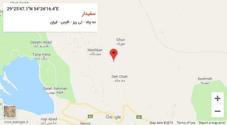 روستای سفیدار بر روی نقشه