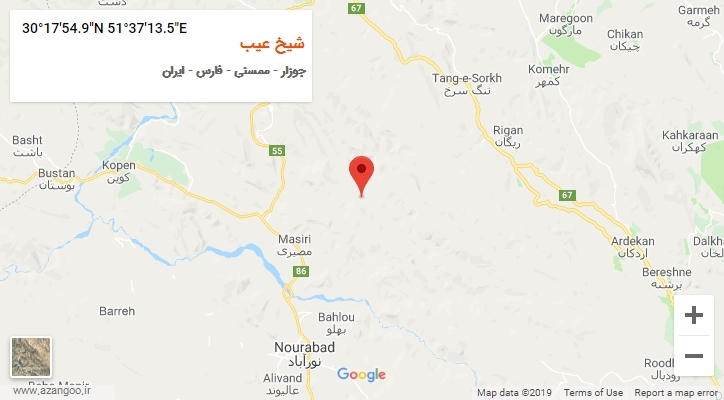 روستای شیخ عیب بر روی نقشه