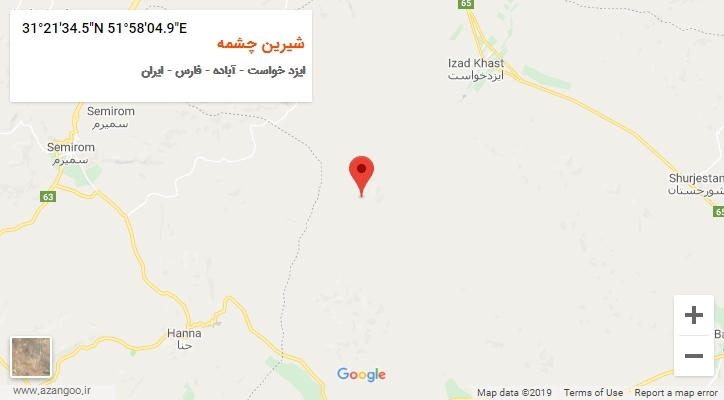 روستای شیرین چشمه بر روی نقشه