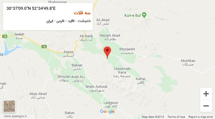 روستای سه قلات بر روی نقشه