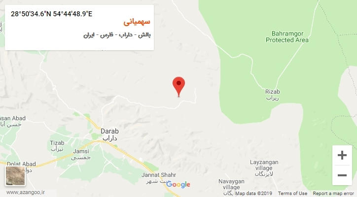 روستای سهمیانی بر روی نقشه