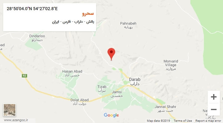 روستای سحرو بر روی نقشه