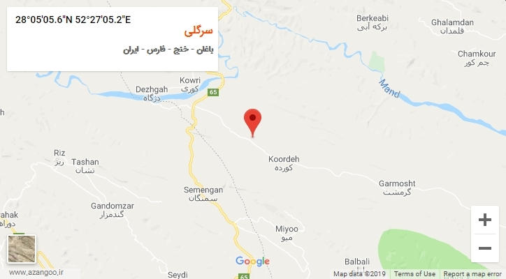 روستای سرگلی بر روی نقشه