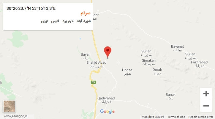روستای سرتم بر روی نقشه