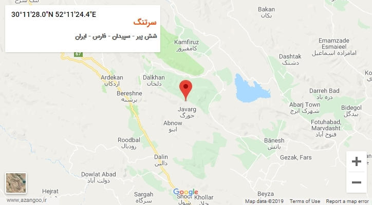 روستای سرتنگ بر روی نقشه