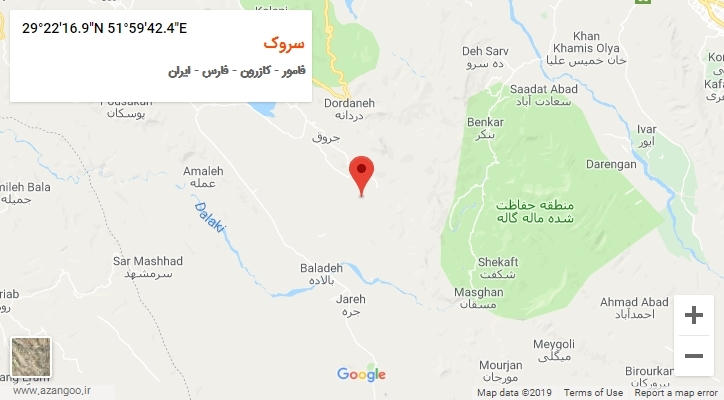 روستای سروک بر روی نقشه
