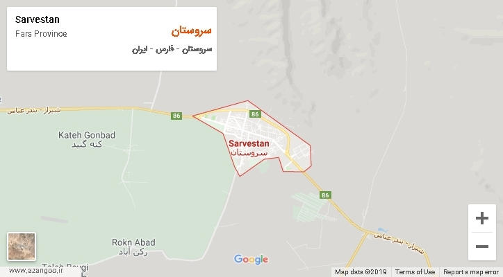 دهستان سروستان بر روی نقشه