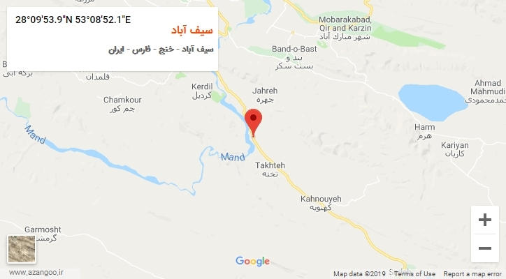 روستای سیف آباد بر روی نقشه