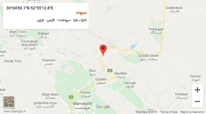 روستای سیوند بر روی نقشه