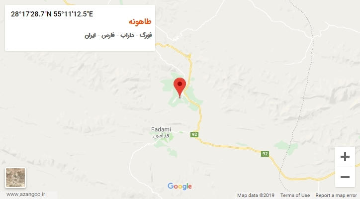 روستای طاهونه بر روی نقشه