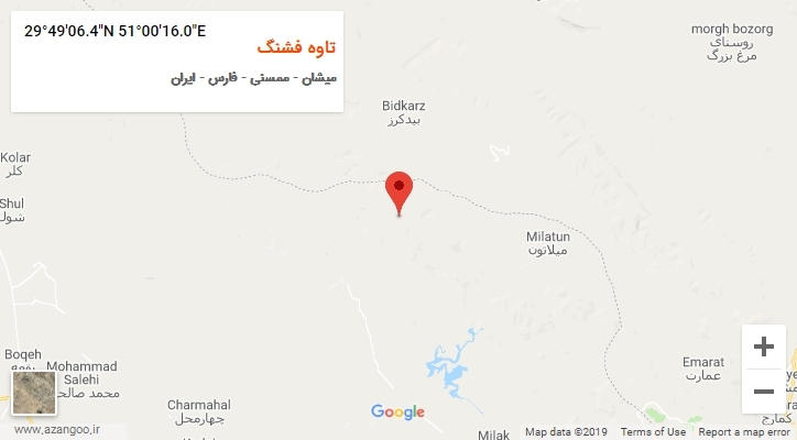 روستای تاوه فشنگ بر روی نقشه