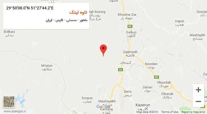 روستای تاوه لیتک بر روی نقشه