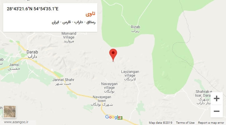 روستای تاوی بر روی نقشه