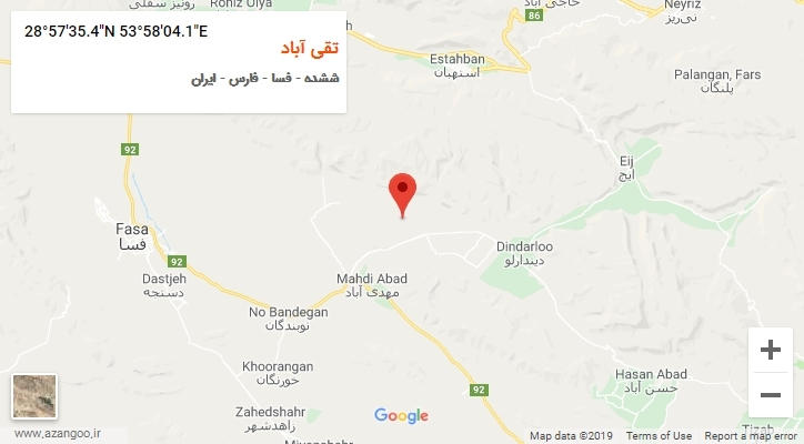 روستای تقی آباد بر روی نقشه