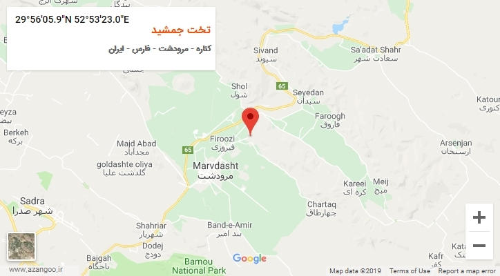 روستای تخت جمشید بر روی نقشه