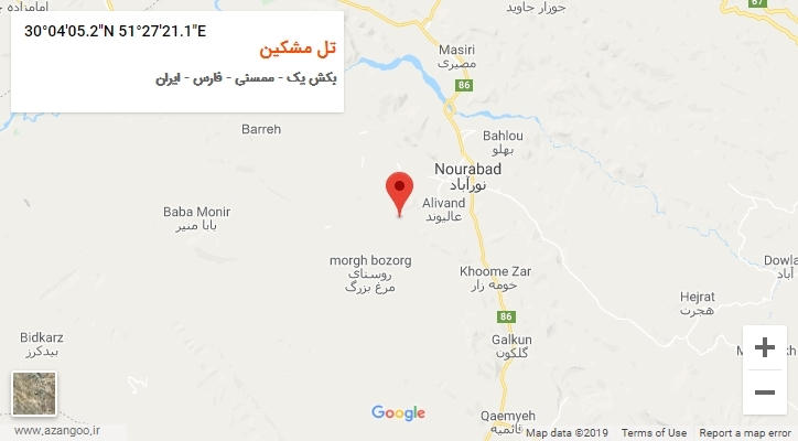 روستای تل مشکین بر روی نقشه