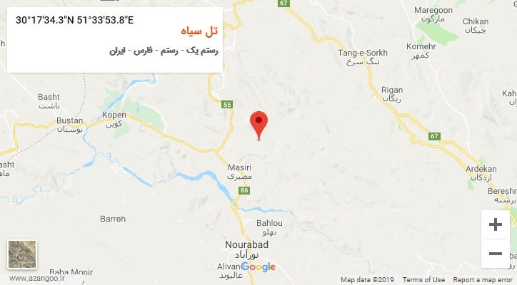 روستای تل سیاه بر روی نقشه