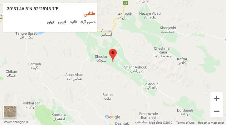 روستای طنابی بر روی نقشه