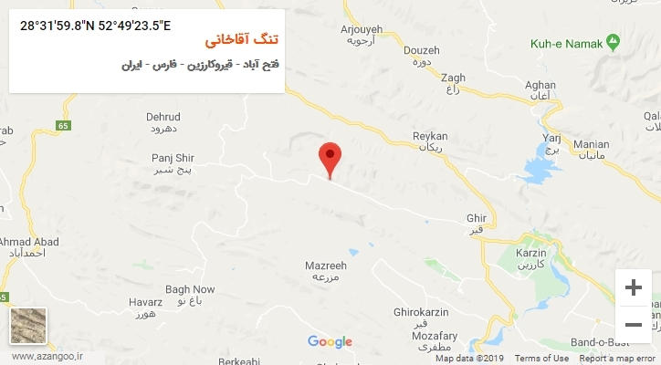 روستای تنگ آقاخانی بر روی نقشه