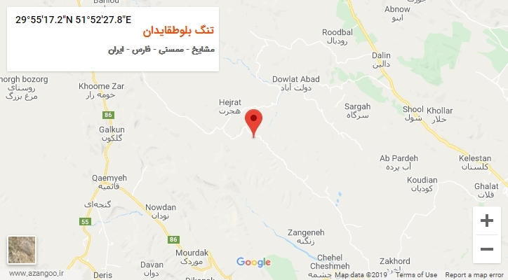 روستای تنگ بلوطقایدان بر روی نقشه