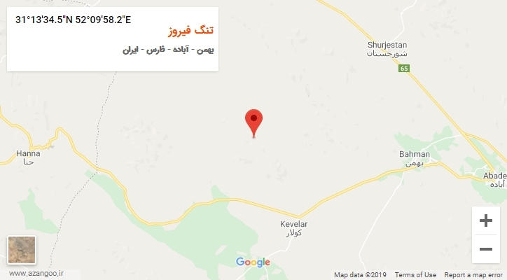 روستای تنگ فیروز بر روی نقشه