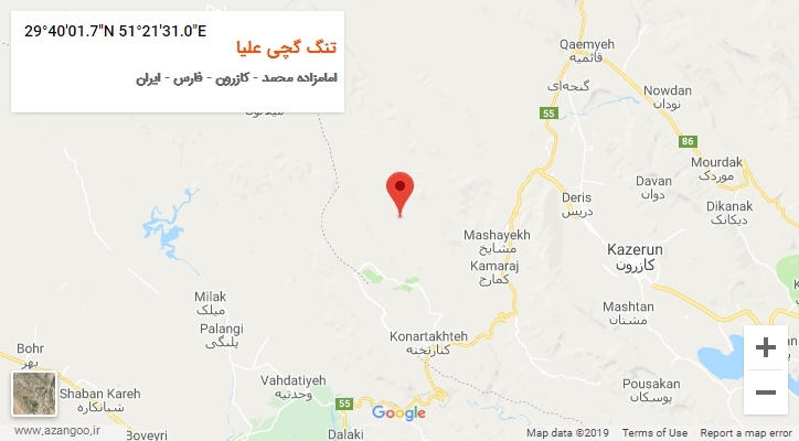 روستای تنگ گچی علیا بر روی نقشه