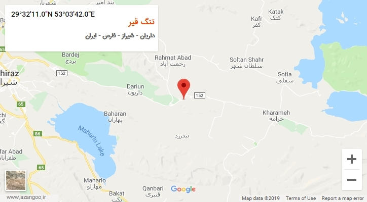 روستای تنگ قیر بر روی نقشه