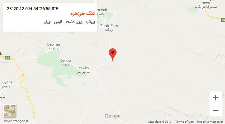 روستای تنگ خرزهره بر روی نقشه
