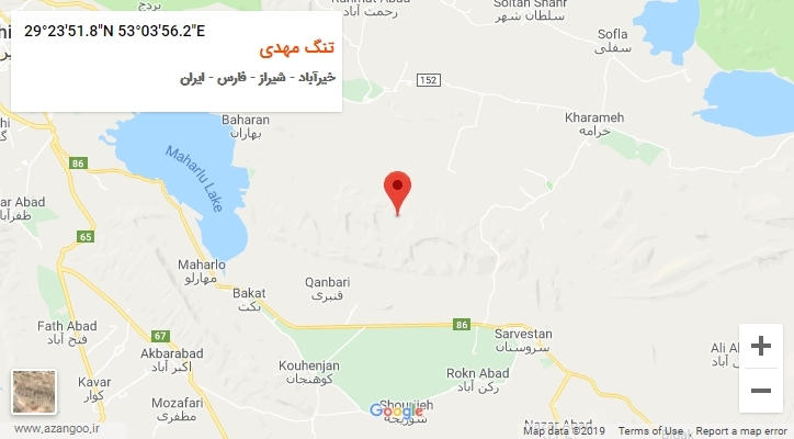 روستای تنگ مهدی بر روی نقشه