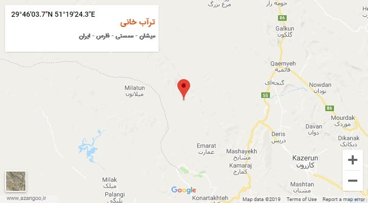 روستای ترآب خانی بر روی نقشه