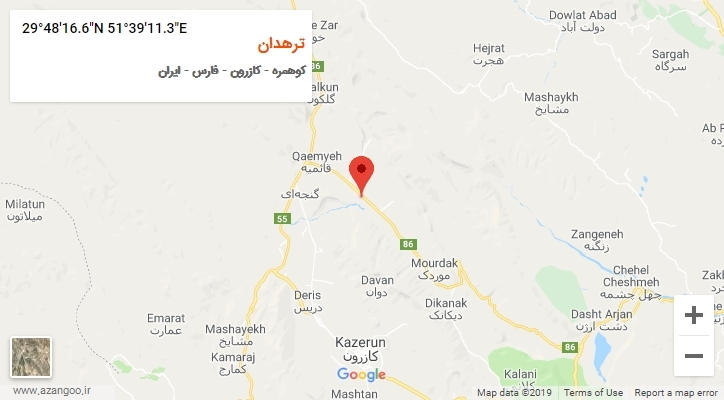 روستای ترهدان بر روی نقشه
