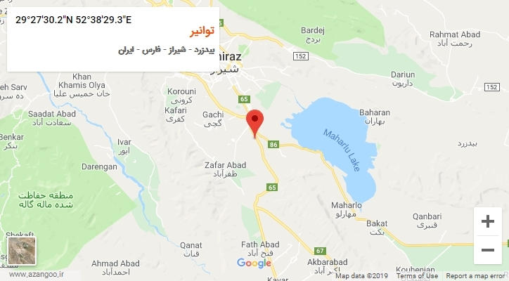 روستای توانیر بر روی نقشه