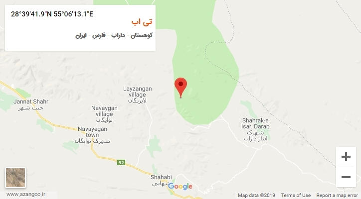 روستای تی اب بر روی نقشه