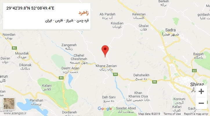 روستای زاخرد بر روی نقشه