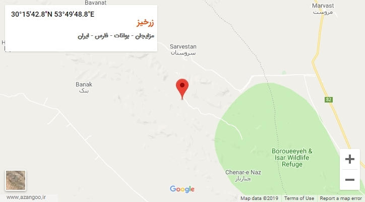 روستای زرخیز بر روی نقشه