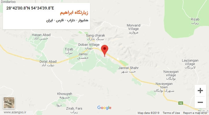 روستای زیارتگاه ابراهیم بر روی نقشه