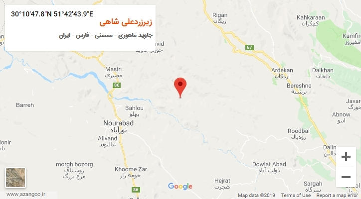 روستای زیرزردعلی شاهی بر روی نقشه