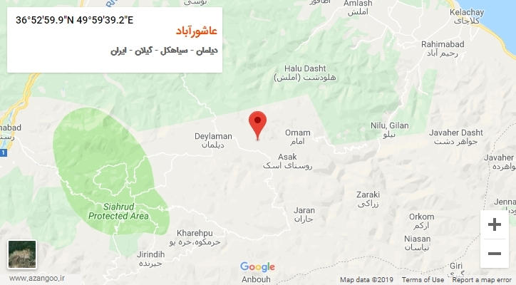 روستای عاشورآباد بر روی نقشه