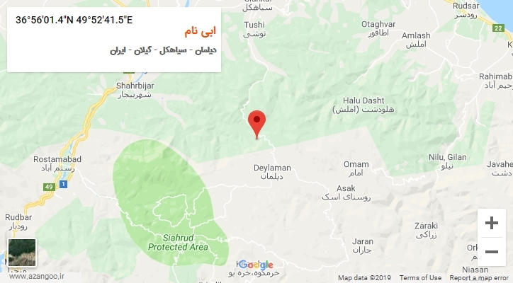 روستای ابی نام بر روی نقشه