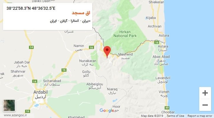 روستای اق مسجد بر روی نقشه