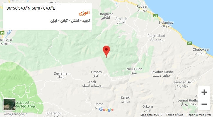 روستای اغوزی بر روی نقشه
