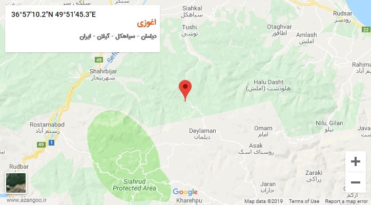 روستای اغوزی بر روی نقشه