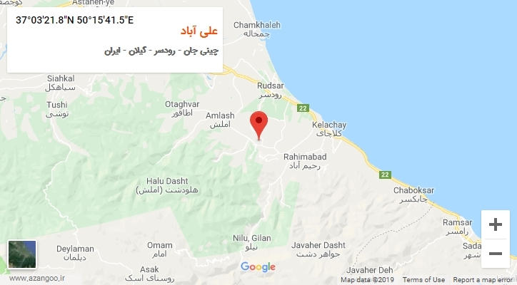 روستای علی آباد بر روی نقشه