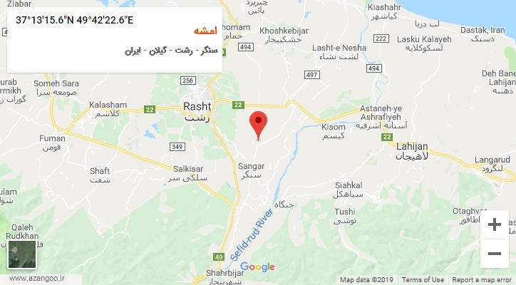 روستای امشه بر روی نقشه