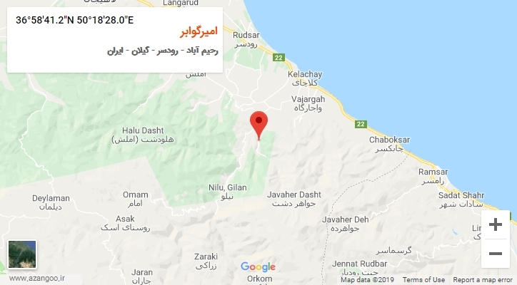 روستای امیرگوابر بر روی نقشه