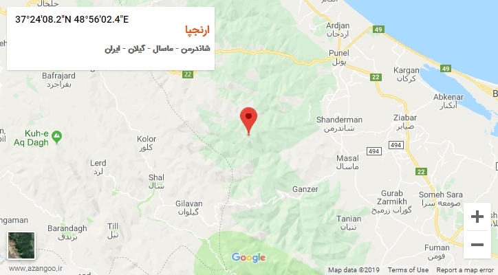 روستای ارنجپا بر روی نقشه