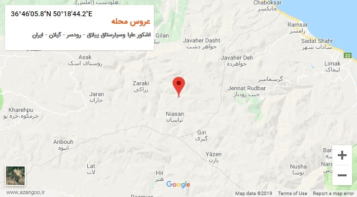 روستای عروس محله بر روی نقشه