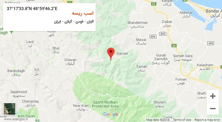 روستای اسب ریسه بر روی نقشه