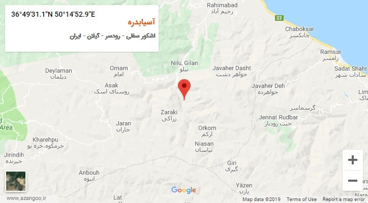 روستای آسیابدره بر روی نقشه