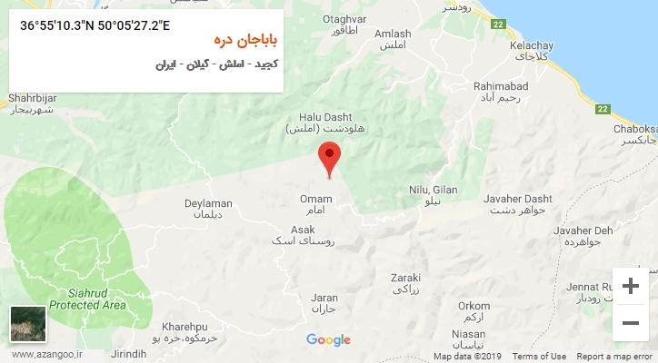 روستای باباجان دره بر روی نقشه